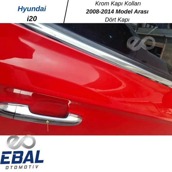 Hyundai i20 Krom Kapı Kolu 4 Kapı 2008-2014 ARASI Paslanmaz Çelik - Resim 4