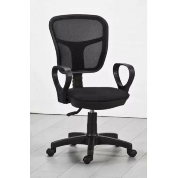 ECEMİCE Siyah Fileli Bilgisayar Ofis Çalışma Sandalyesi Koltuğu