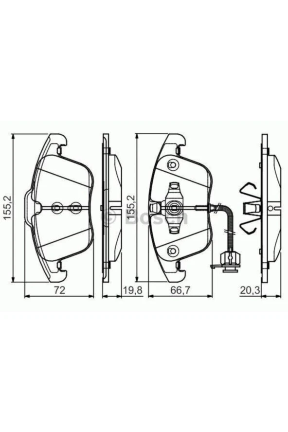 On Fren Balatasi- (audi A4 08-16 A5 08-11) - Bos-0986495129 ürün görseli 1