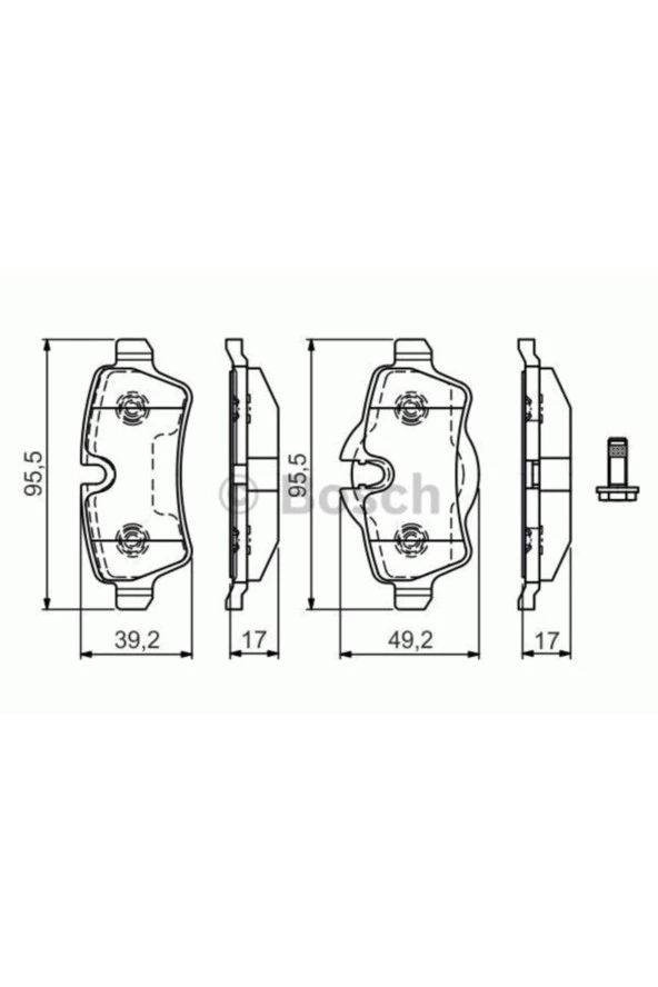 Bosch 0986494242 Arka Balata Mini R56 06 R57 08 R55 07 R58 11 R59 12 Clubman Cooper S One W