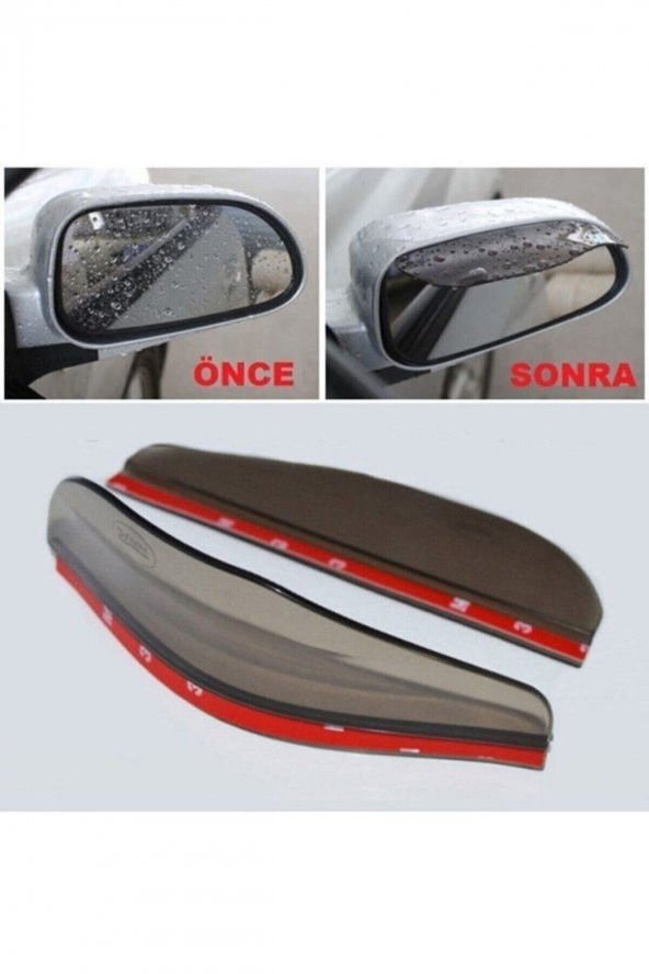 2 Adet Araba Oto Araç Ayna Yağmur Koruyucu Rüzgarlık Yağmurluk - 4