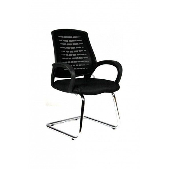 ECEMİCE Fileli Ofis Koltuğu U Krom Ayak Bekleme Misafir Koltuğu Çalışma Koltuğu U Ayak