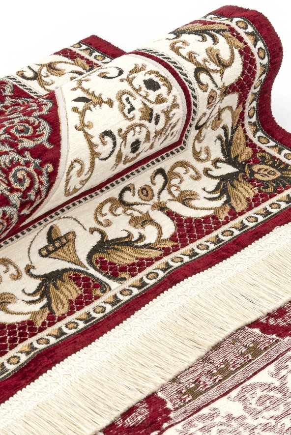 Desenli Şönil Seccade - Kırmızı Renk - Resim 2