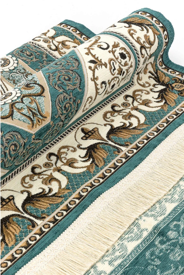 Desenli Şönil Seccade - Yeşil Renk - Resim 3