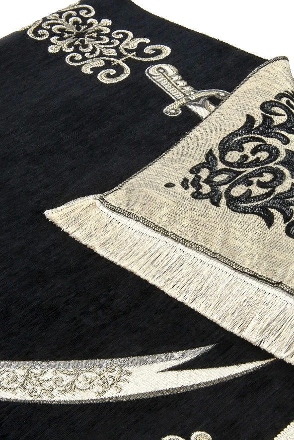 Zülfikar Desenli Ultra Plus Siyah Şönil Seccade 1 - Resim 3