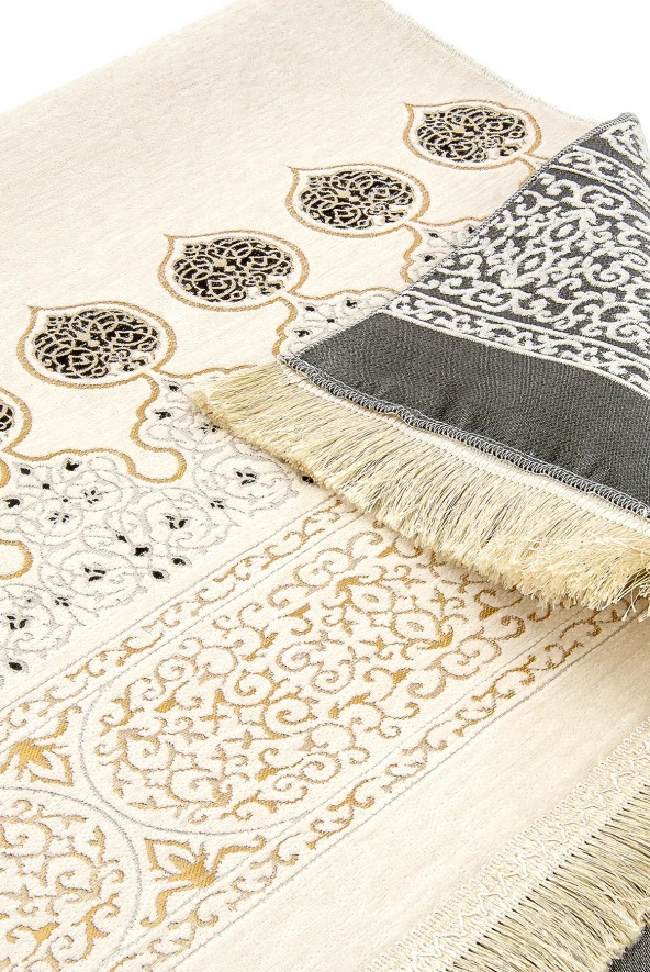 Kabe Desenli Ultra Plus Krem Şönil Seccade 11 - Resim 2