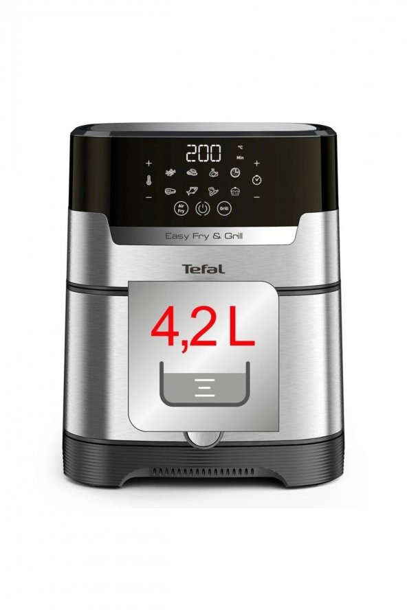 Tefal Easy Fry Grill Deluxe EY505D15 4.2 lt Izgaralı Sıcak Hava Fritözü - 3