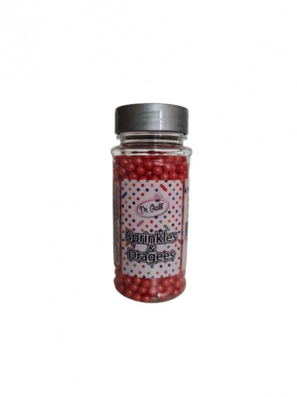 Dr. Gusto Kırmızı Boncuk Şeker 4 mm 90 gr