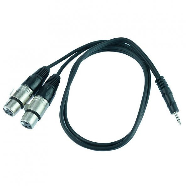 3.5 mm Stereo to 2x XLR Dişi Kablo - 1.5 Metre