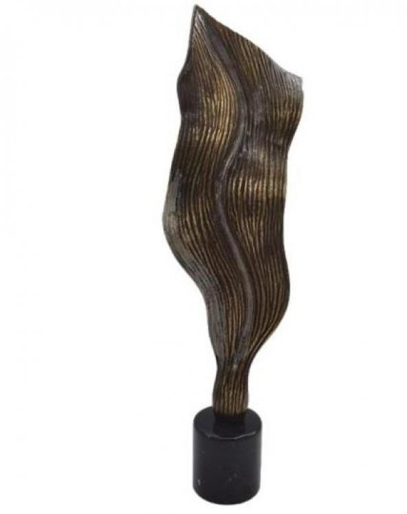 Crearthome Yaprak Dekor Alüminyum Eskitme Obje 63x18 cm SZR-T-5-E