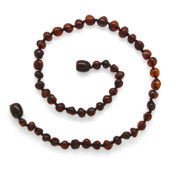 Nipora Bal Rengi Doğal Damla Kehribar Taşlı Bebek Kolyesi