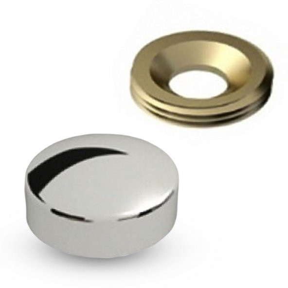 Dekoratif Vida Kapağı Kapatıcı 20 mm Parlak Krom Vida Tapası Tıpası (100 ADET) - 3