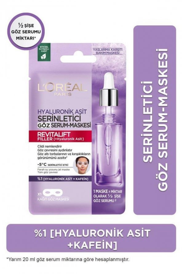 LOreal Paris Revitalift Filler Serinletici Göz Serum Maskesi