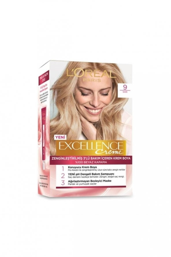 LOreal Paris Excellence Creme Saç Boyası 9 Sarı