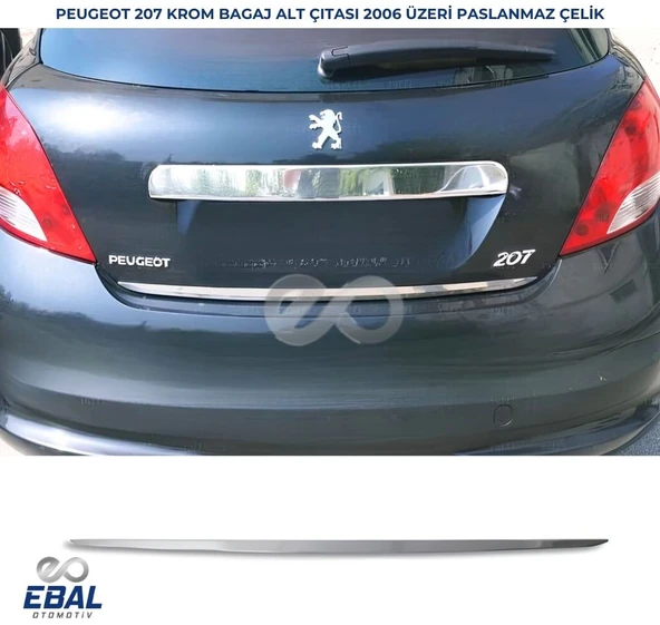 Peugeot 207 Krom Bagaj Alt Çıtası 2006 Üzeri P.Çelik ürün görseli 1