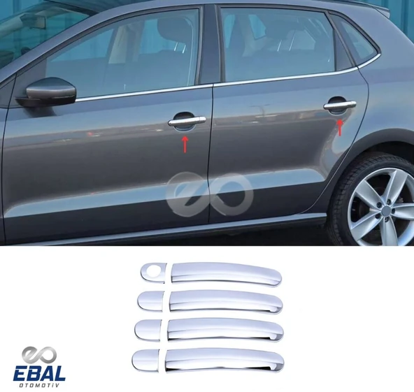 VW Polo Krom Kapı Kolu Seti 4 kapı 2008-2017 Arası P. Çelik