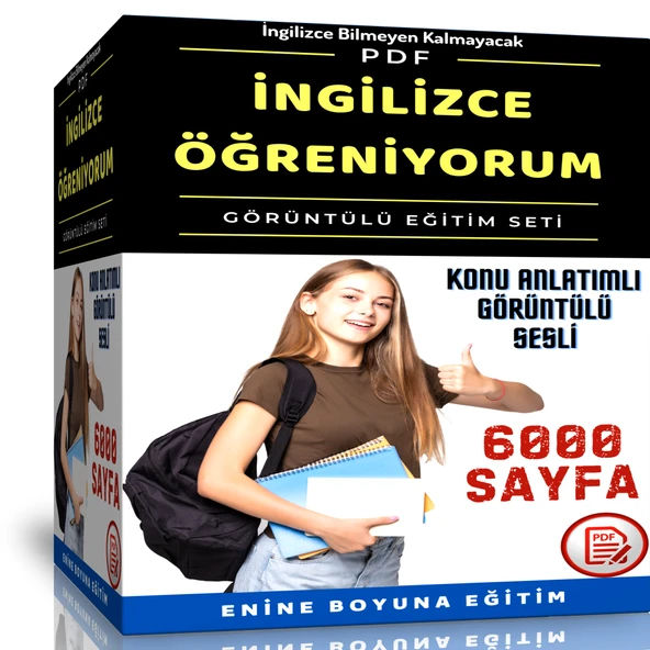 İngilizce Öğreniyorum PDF Kitap Seti (6000 Sayfa PDF + 100 Saat Görüntülü Anlatım)