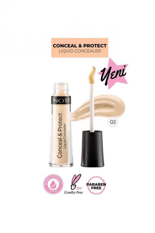 Note Conceal & Protect 02 Sand Liquid Concealer