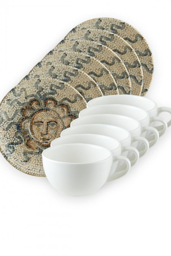 Mezopotamya Güneş 6 Kişilik Gourmet Kahve Fincan Takımı 16 Cm