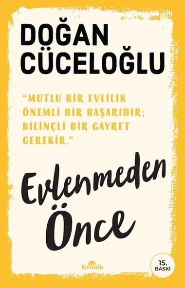 Kronik Kitap Doğan Cüceloğlu Evlenmeden Önce