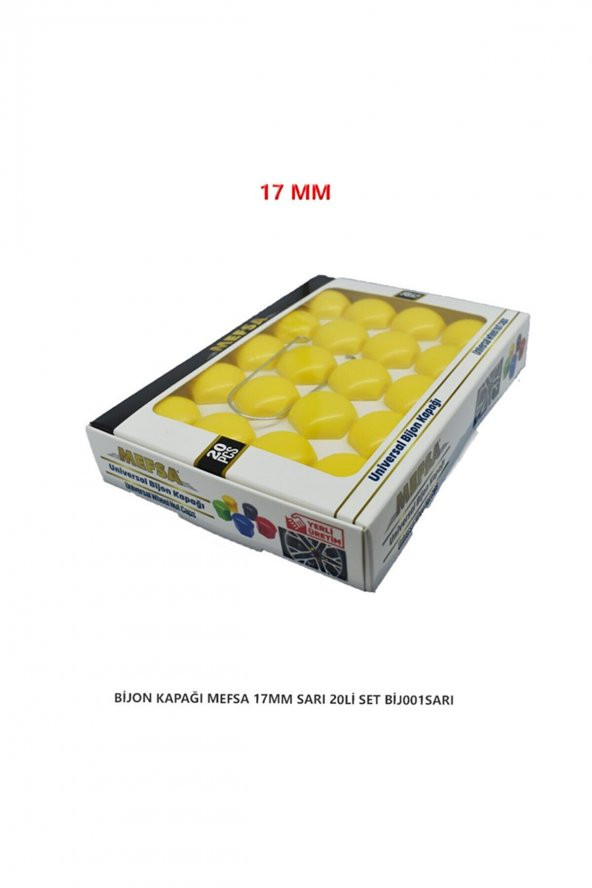 Universal Sarı Renk Bijon Kapağı Seti Sökme Aparatlı 17mm 20 Adet - 2
