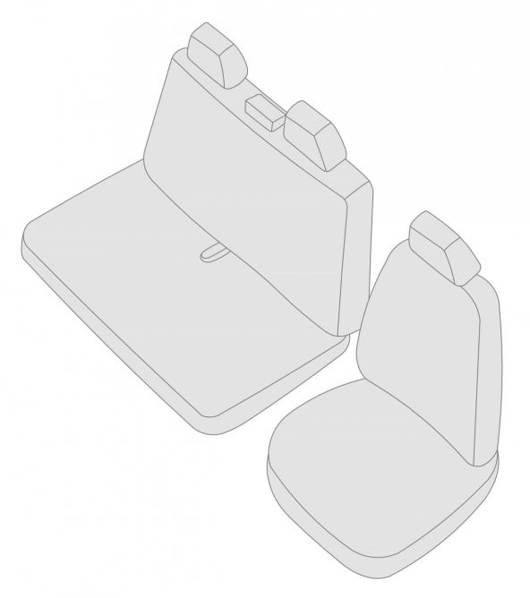 Volkswagen Transporter Kamyonet 2+1 Tek Kabin Koltuk Kılıfı  BEJ - SİYAH - Resim 2