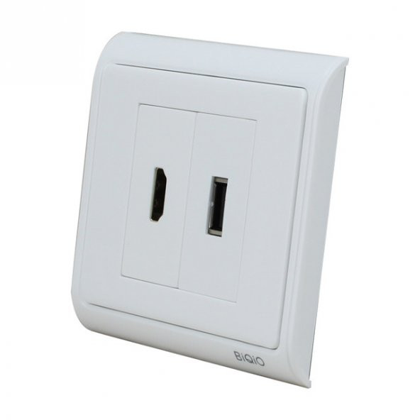 Sıva Üstü USB2.0+HDMI Duvar Prizi - 2