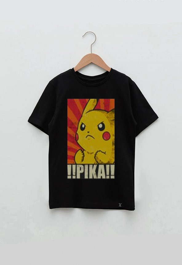 Pikachu Pokemon Çizgi Film Tasarım Baskılı Unisex Çocuk Tişört