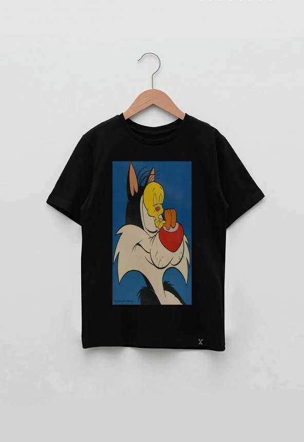 Twetty  Çizgi Film Tasarım Baskılı Unisex Çocuk Tişört - 1