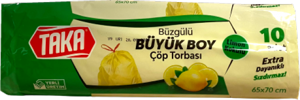 Hamzaoğlu HMZ TAKA 1398 Çöp Poşeti 65X70 Büzgülü Limonlu Büyük - 2