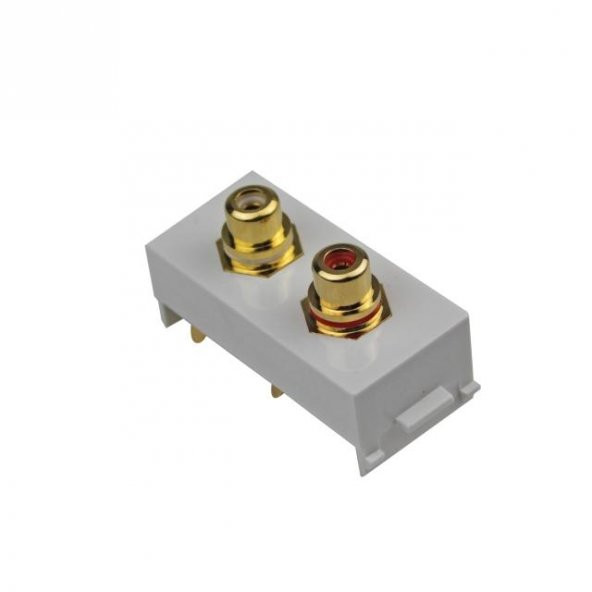 22.5x45 mm Ses Priz Modülü - 2x RCA Gold
