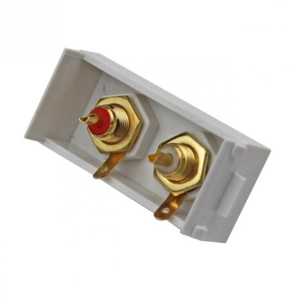 22.5x45 mm Ses Priz Modülü - 2x RCA Gold - 3