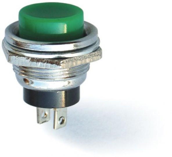 "180" 16 mm Metal Gövdeli Yeşil Push Buton ürün görseli