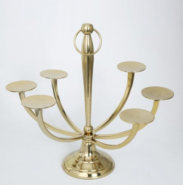 Vitale Dekoratif Halkalı Mumluk Gold  45x80 cm AK.IR0023