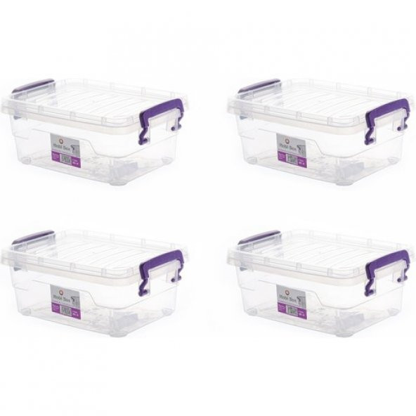 Hobi Box Yatay Saklama Kabı 4lü Set (4x2 Lt)