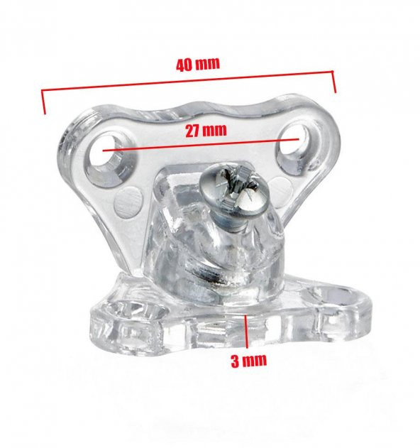 Açılı T Bağlantı Çektirme Şeffaf Plastik Köşe Birleştirme Kelebek (10 ADET) - Resim 2