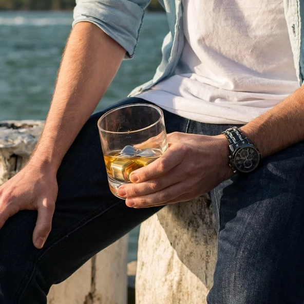 Perlotus 2'li Çelik Metal Viski Taşı Soğutma Buz Küpü Hediye Paketli - 6