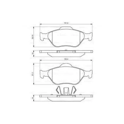 Ford Fiesta IV 1.3  1.4 2001 2008 arası 0986495220 Ön Fren Balatası Bosch