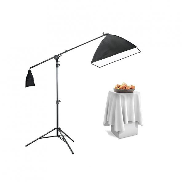Cazipshop Yemek Çekim Işığı Ürün Çekim Işığı 50x70 Softbox Deveboynu Set - 3