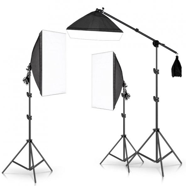 Cazipshop Yemek Çekim Işığı Ürün Çekim Işığı 50x70 Softbox Deveboynu Set - 4