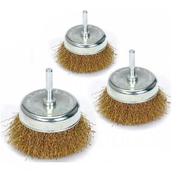 3lü Set Pimli Çanak Tel Fırça Matkap Uyumlu Temizleme Fırçası
