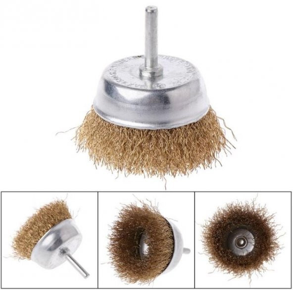 3lü Set Pimli Çanak Tel Fırça Matkap Uyumlu Temizleme Fırçası - 4