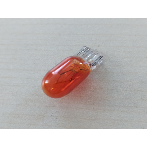 T10 DİPSİZ AMPUL (İTHAL) TURUNCU 12V (2ADET FİYATI) T10 PARK, SİNYAL, PLAKA, GERİ VİTES AMPULU