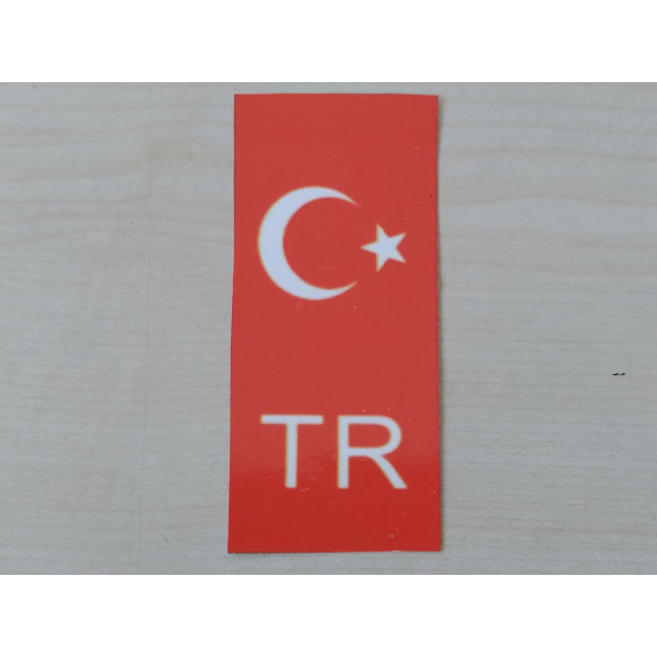 TR PLAKA STİCKER KIRMIZI 10,5x4,5cm AY YILDIZ TR STİCKER, TR ETİKETİ, TR ÇIKARTMASI, PLAKA ARMASI