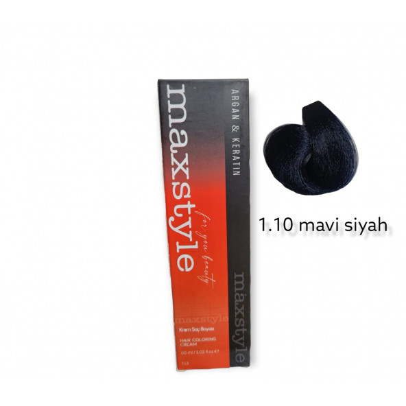 MAXSTYLE Saç Boyası 60 Ml 1.10 Mavi Siyah