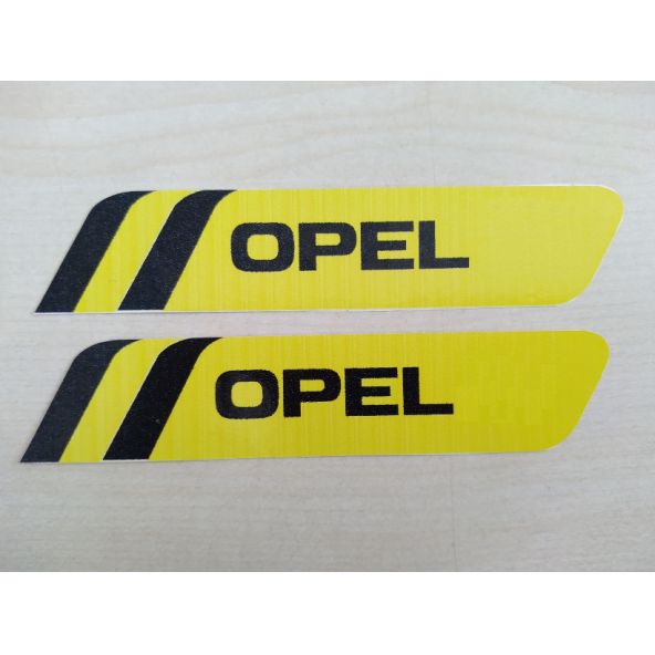 OPEL STİCKER 2li Takım SARI 115x25cm AYNA STİCKER OPEL YAZISI - OPEL ARMASI ETİKETİ ÇIKARTMASI