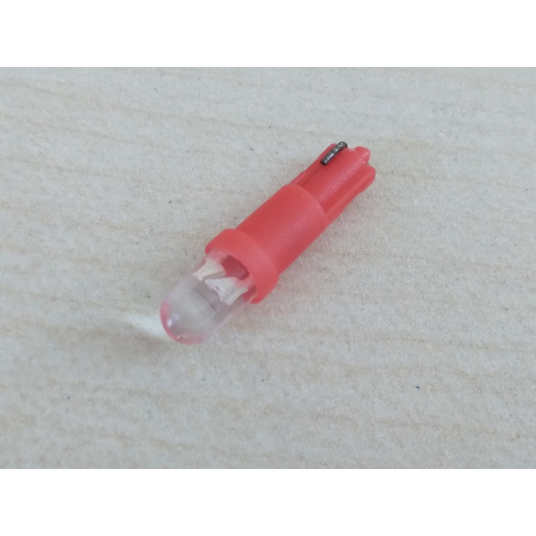 T5 DİPSİZ LED AMPUL KIRMIZI (İTHAL) 12V (1ADET FİYATI) T5 TORPİDO, GÖSTERGE MİNİ DİPSİZ AMPUL - 2
