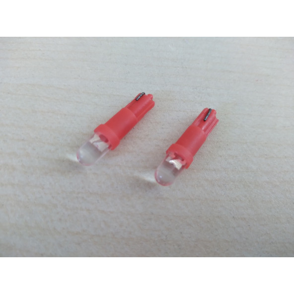 T5 DİPSİZ LED AMPUL KIRMIZI (İTHAL) 12V (1ADET FİYATI) T5 TORPİDO, GÖSTERGE MİNİ DİPSİZ AMPUL - 4