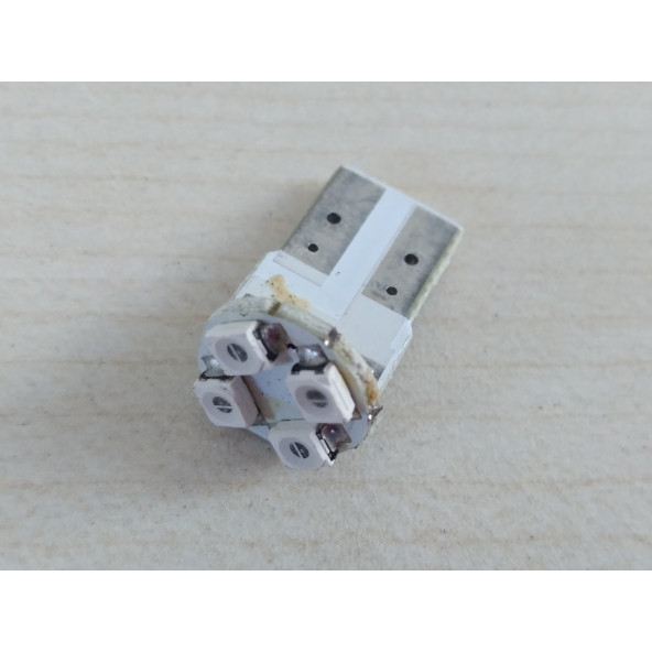 T10 DİPSİZ LED AMPUL LOŞ IŞIK (4 ÇİPLİ) MAVİ 12V (2ADET FİYATI) T10 GÖSTERGE, PARK AMPULU - 2