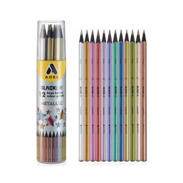 Adel Blackline Metalik Kuru Boya 12 Renk Tüp